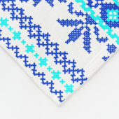 Blue Ukraine Cross-Stittern Pattern Baby Blanket Fleece Deken (Hoek)