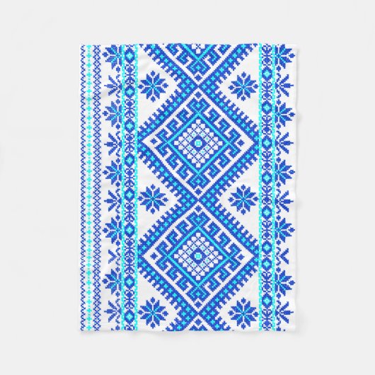 Blue Ukraine Cross-Stittern Pattern Baby Blanket Fleece Deken (Voorkant)