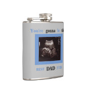 Blue Ultrasound Foto Je zult de beste vader zijn Heupfles (Rechts)