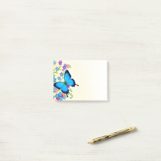 Blue Ulysses Butterfly Post-it Notes (Op bureau)