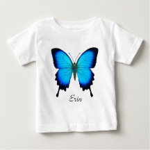 Blue Ulysses Swallowtail Butterfly Baby Shirt