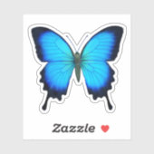 Blue Ulysses Swallowtail Butterfly Contour Sticker (Vel)
