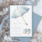 Blue Umbrella Baby Schoenen Baby shower Kaart