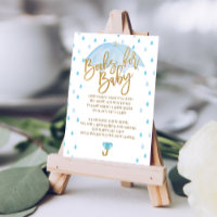 Blue Umbrella Baby shower Boeken voor Baby kaart