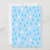 Blue Umbrella Baby shower Invitation Kaart (Achterkant)