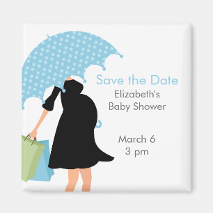 Blue Umbrella Baby shower Magneet