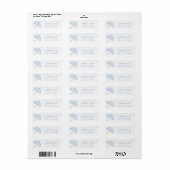 Blue Umbrella Baby shower Retour Adres Label (Full Sheet)