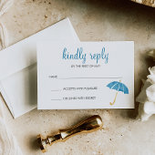 Blue Umbrella Baby shower RSVP-respons RSVP Kaartje