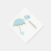 Blue Umbrella Bird Baby shower Servetten (Hoek)