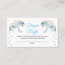 Blue Umbrella Diaper Raffle Enclosure Card Informatiekaartje