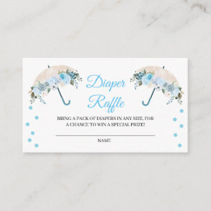 Blue Umbrella Diaper Raffle Enclosure Card Informatiekaartje