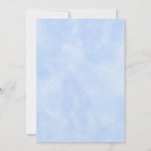 Blue Umbrella Sprinkle Baby shower Uitnodiging (Achterkant)