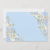 Blue Umbrella Teddy Bear Baby Sprinkle Bedankkaart (Achterkant)