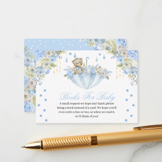 Blue Umbrella Teddy Bear Books for Baby Informatiekaartje (Voorkant / Achterkant in situ)