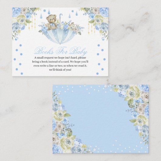Blue Umbrella Teddy Bear Books for Baby Informatiekaartje (Voorkant / Achterkant)