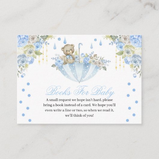 Blue Umbrella Teddy Bear Books for Baby Informatiekaartje (Voorkant)