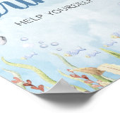Blue Under the Sea Baby Shower Drinks Sign Poster (Hoek)