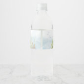 Blue Under the Sea Baby Shower Waterfles Etiket (Achterkant)