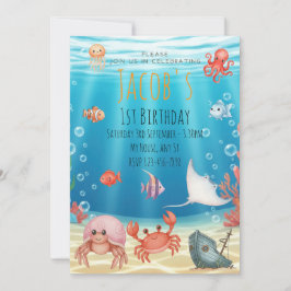 Blue Under the Sea birthday Kaart