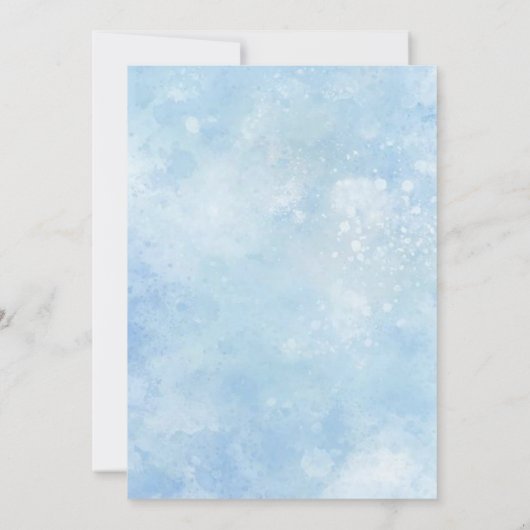 Blue Under the Zee Boy Verjaardagsuitnodiging Kaart (Achterkant)