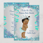 Blue under the Zee Princess Baby shower Ethnic Kaart (Voorkant / Achterkant)