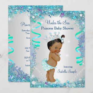 Blue under the Zee Princess Baby shower Ethnic Kaart