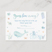 Blue Under the Zee Verjaardagsraad Hoeveel spel Informatiekaartje (Voorkant)