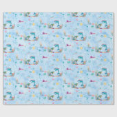 Blue Undersea Whimsy "Wild One" Cadeaupapier (Vlak)