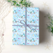 Blue Undersea Whimsy "Wild One" Cadeaupapier