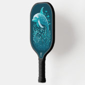 Blue Underwater Dolphin Art Pickleball Paddle (Links)