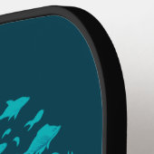Blue Underwater Dolphin Art Pickleball Paddle (Links Detail)