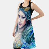 Blue Underwater Fantasy Goddess Abstracte kunst Schort (Insitu)