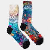 BLUE UNDERWATER SEALIFE ZOMER VROLIJK KLEURRIJK SOKKEN (Rechts)