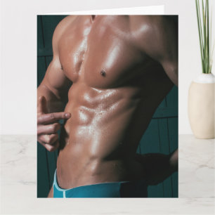 Blue Underwear Boy Hot Guy Groetjes Kaart