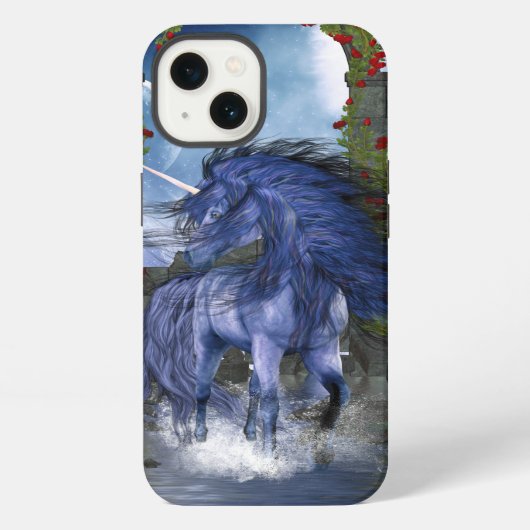 Blue Unicorn 2 iPhone Hoesje (Achterkant)
