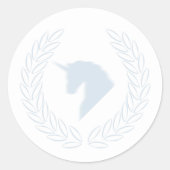 Blue Unicorn Buste Envelope Seal Ronde Sticker (Voorkant)