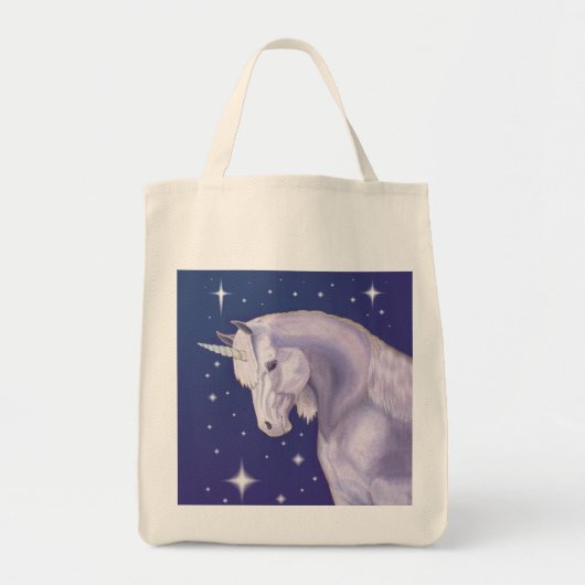 Blue Unicorn canvas tas (Voorkant)