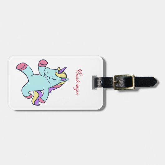 Blue Unicorn die Thunder_Cove runt Bagagelabel (Voorkant horizontaal)