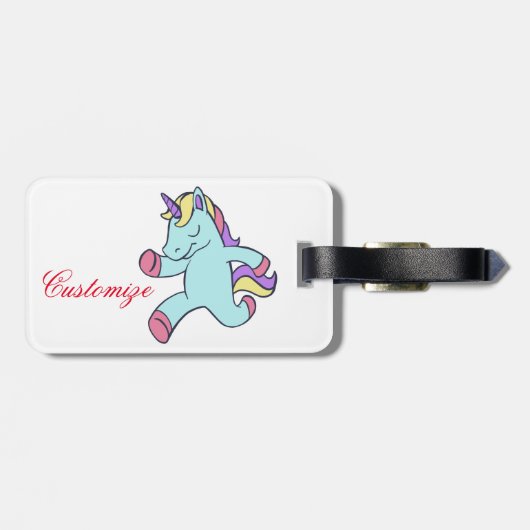 Blue Unicorn die Thunder_Cove runt Bagagelabel (Achterkant horizontaal)