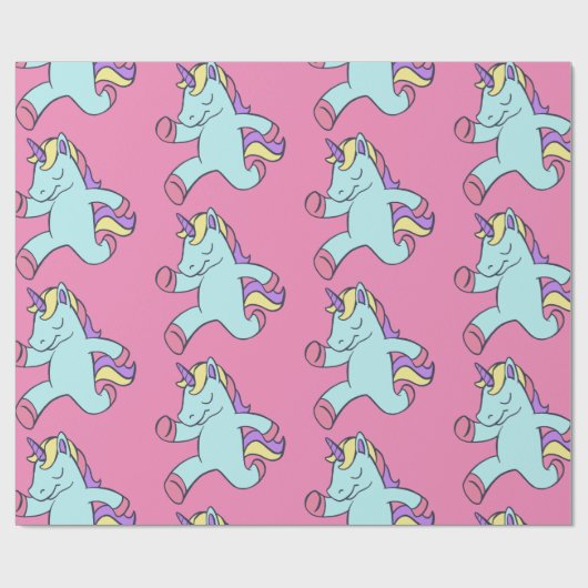 Blue Unicorn die Thunder_Cove runt Cadeaupapier (Vlak)
