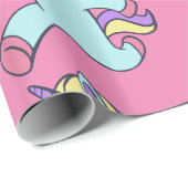 Blue Unicorn die Thunder_Cove runt Cadeaupapier (Rol Hoek)