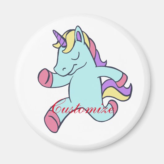 Blue Unicorn die Thunder_Cove runt Magneet (Voorkant)