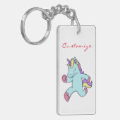 Blue Unicorn die Thunder_Cove runt Sleutelhanger (Voorkant Links)