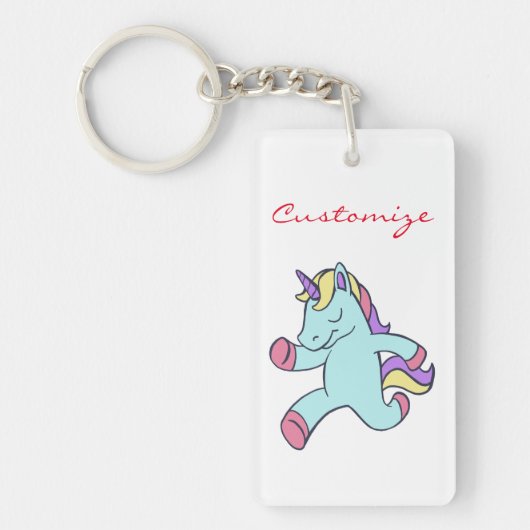 Blue Unicorn die Thunder_Cove runt Sleutelhanger (Voorkant)