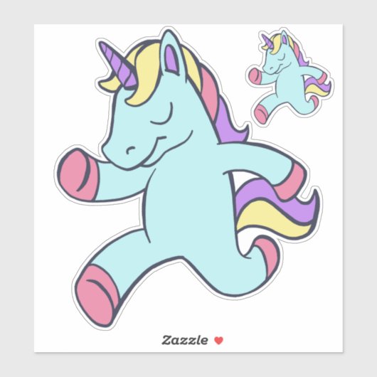 Blue Unicorn die Thunder_Cove runt Sticker (Vel)