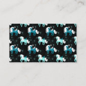 Blue Unicorn Horse Universe Star Constellation Visitekaartje (Achterkant)