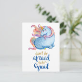 Blue Unicorn Inspirerend Quote Briefkaart (Staand voorkant)