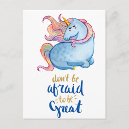 Blue Unicorn Inspirerend Quote Briefkaart