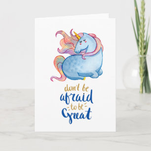 Blue Unicorn Inspirerend Quote Kaart