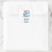 Blue Unicorn Inspirerend Quote Vierkante Sticker (Tas)